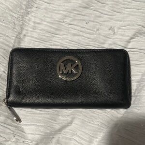 Michael Kors Black Wallet with Silver Logo